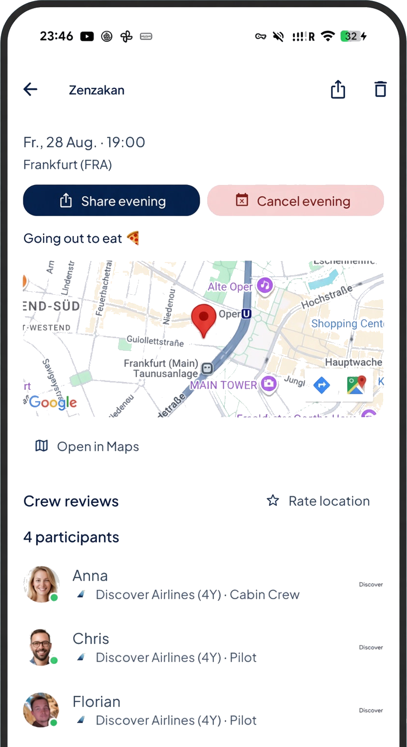 Evening at Zenzakan with a map and crew who joined